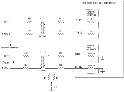 Figure 1. General network interface circuit.