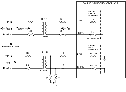 Figure 1. General network interface circuit.