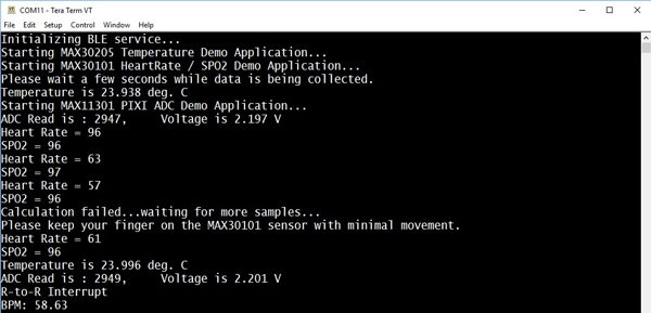 Tera Term sample output