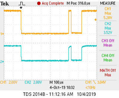 Bi-directional level shifter circuit that connects a 3.3V 1-Wire system to a 1.8V host MCU.