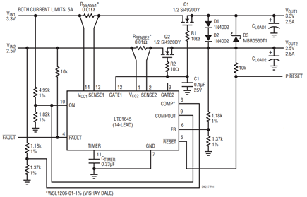 Figure 1. Ramping 3.3V and 2.5V Up and Down Together