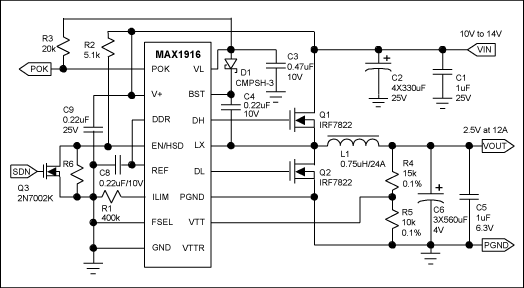 Figure 1. MAX1917 for 2.5V output power supply. 