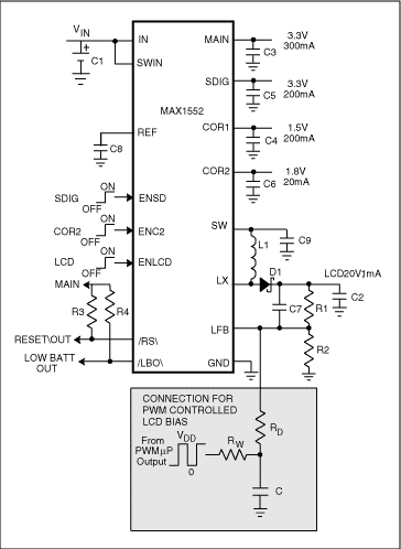 Figure 1. LCD Driver with positive output voltage.