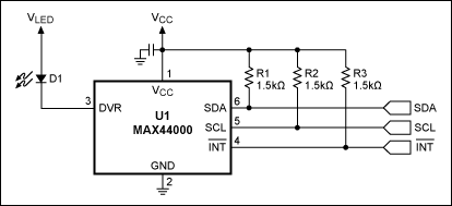 図 1. MAX44000の標準的な構成