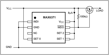 Figure 2. This circuit wakes up every 104sec to turn on a load for 170msec.