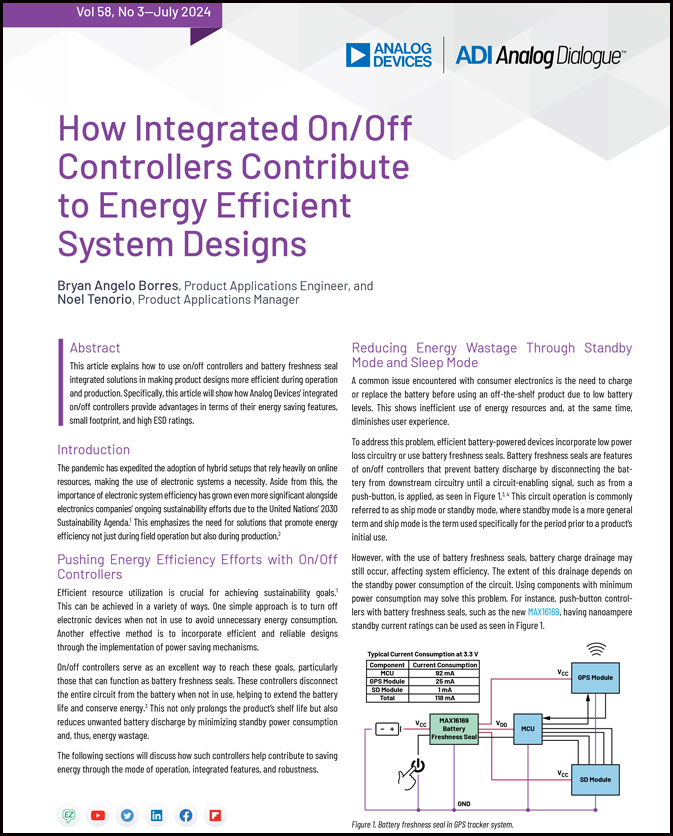 integrated on off controllers contribute to energy eff