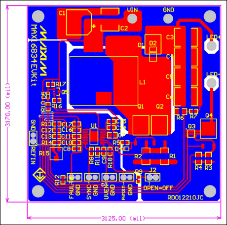 Figure 3. Layout of the LED driver