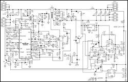 Figure 1.  Circuit diagram of 2.5 V, 20 Amp, Isolated Current mode Forward Converter using the MAX8540.