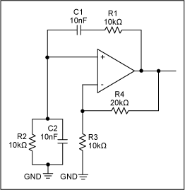 Figure 1. A standard Wien-bridge oscillator circuit.