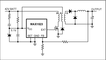 Figure 7. Using a transformer for 42V battery systems.