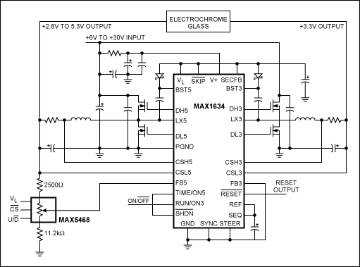 Figure 8. The MAX1634 converter is adjustable from -0.5V to +2.0V for VOUT.