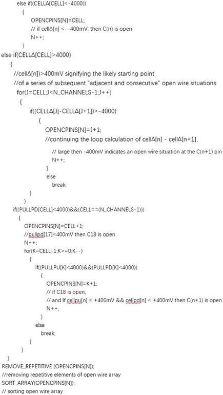 Figure 13-2. Pseudocode example for open wire detection in the LTC6813 devices.