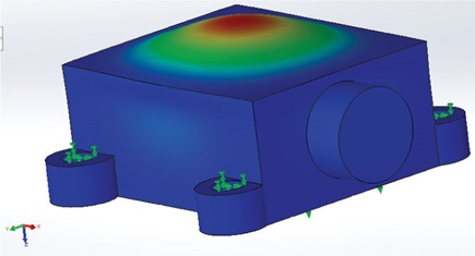 Figure 25. Dominant mode from simulation for the hollow enclosure used to house the ADcmXL3021.