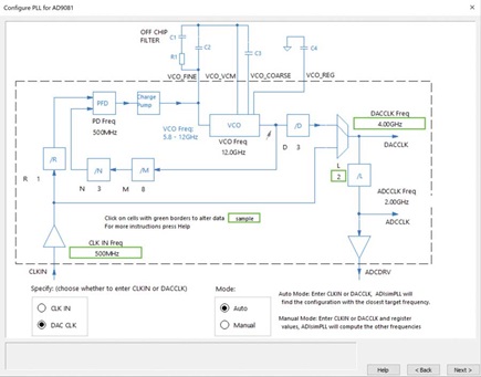 Figure 5. Configure the PLL for the AD9081.