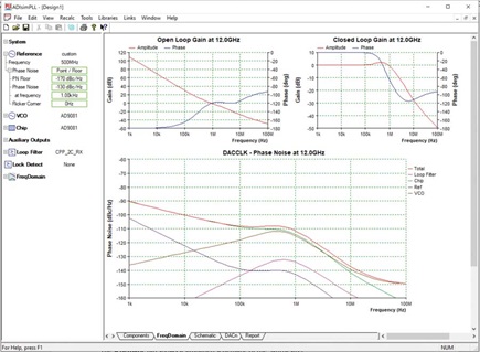 Figure 12. The ADIsimPLL FreqDomain tab.