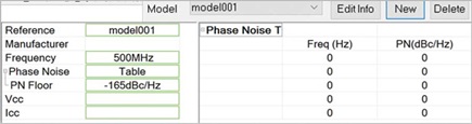 Figure 22. Reference Phase Noise Table data entry.