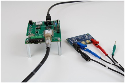 Electrical impedance spectroscopy setup of EmStat Pico development board