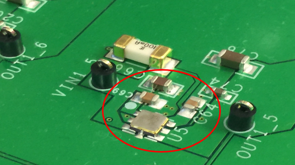 Figure 6. Voltage reference (U5) in a ceramic package.