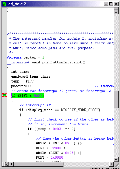 図9. IAR Embedded Workbenchでブレークポイントを押す