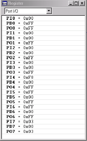 図14. IAR Embedded Workbenchでのレジスタ内容の表示