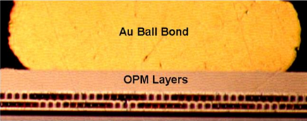 Figure 6. Au Ball Bond on OPM, Post 6000 Hours at 195°C.