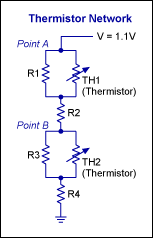 Figure 1. Thermistor network.