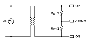 Figure 4. Current sensing circuit on the MAXQ3183.