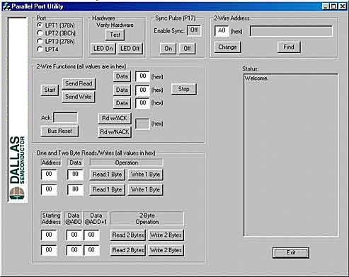 Figure 3. Parallel port utility screenshot.