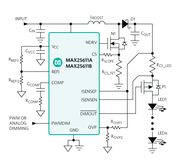 Boost LED application diagram.