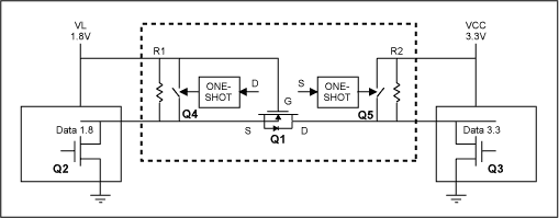 Improved level translator MAX3373E with speed-up circuit.