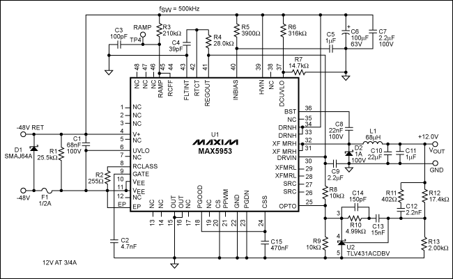 Figure 1. Schematic of the PD with a 12V, 0.85A buck converter