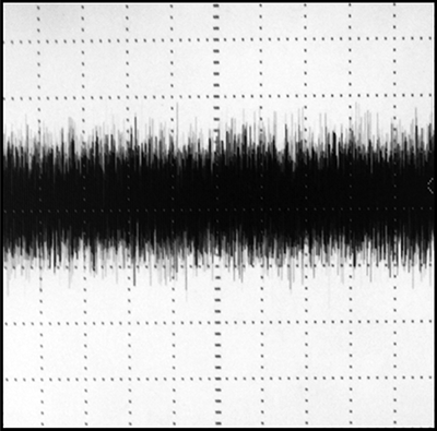 Oscilloscope image of white noise (1µs/div).