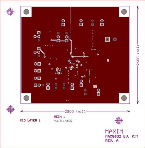 Figure 6. First middle copper layout.