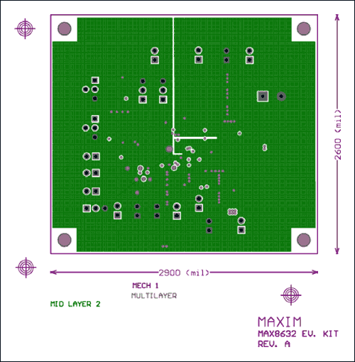 Figure 7. Second middle copper layout.