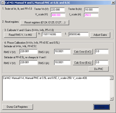 Figure 5. You can calibrate the meter manually by using the Cal M2:Manual menu.