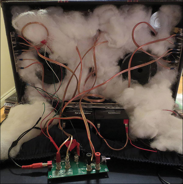 Figure 5. Stuffing the case with polyfill helps deepen the bass and reduce rattling.