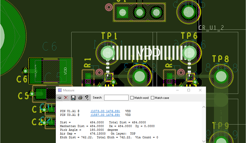 Figure 6. Distance between adjacently placed MAX40200 device.