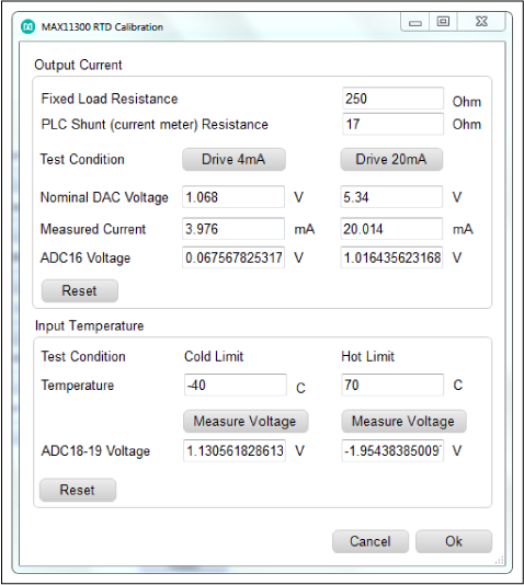 Figure 10. Calibration menu.