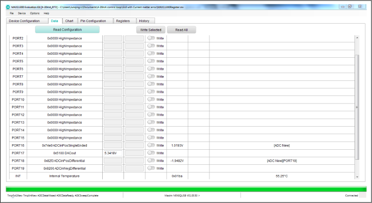 Figure 12. Viewing data results.