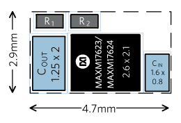 Figure 4. Improved solution net area 11.8mm2 using a uSLIC POL module.