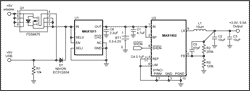 Figure 1. This simple circuit accomplishes power-supply switchover with seamless switching, but runs the risk of connecting both supplies at once.