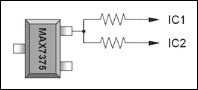 Figure 4. Series resistors minimize EM emissions.