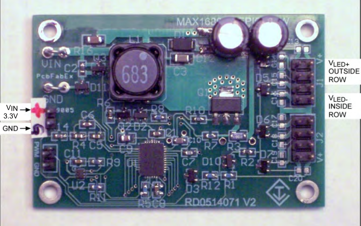 Figure 1. The driver board features the MAX16809