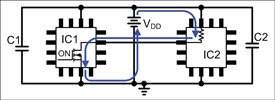 図6. IC2がDC電流を供給する場合