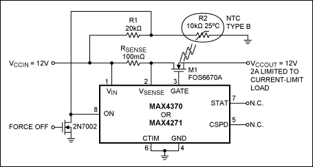 Figure 5. Thermistor-based hot-swap circuit implementation.