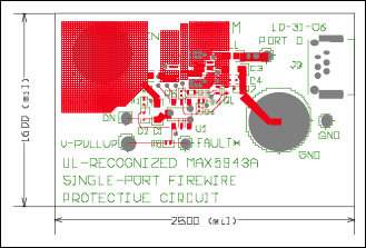 図4. シングルポートPCB表面の銅