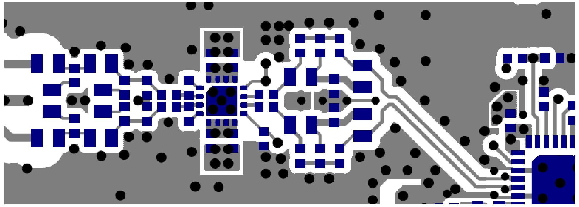 Figure 2: Layout showing an ADA4927—1 driving once channel of the LTC2185