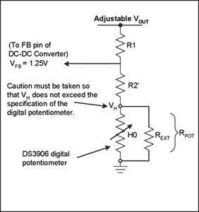 図2. ディジタルポテンショメータを用いたフィードバック経路図