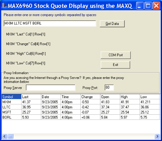 図3. インターネットからMXIMの株価を取得するためのWindowsプログラム