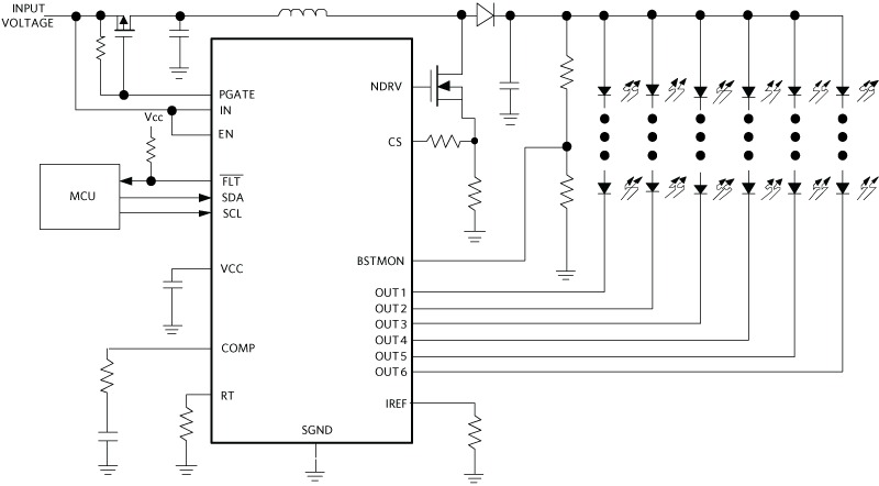 LED driver in typical application circuit